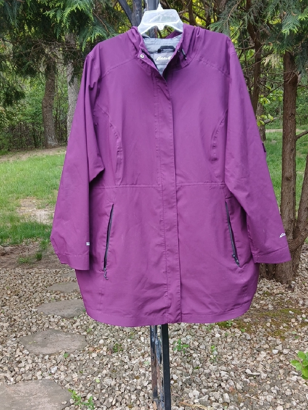 Eddie Bauer Rain Parka Plum Sz 1X